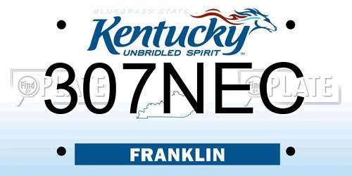 307NEC Kentucky License Plate