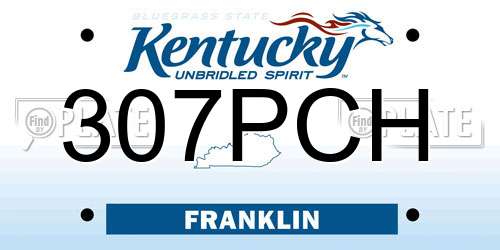 307PCH Kentucky License Plate