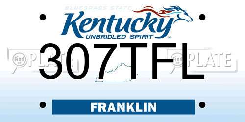 307TFL Kentucky License Plate