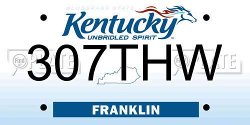 307THW Kentucky License Plate