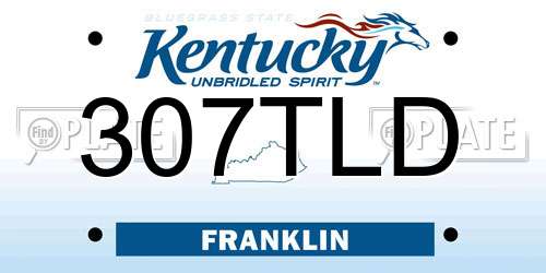 307TLD Kentucky License Plate
