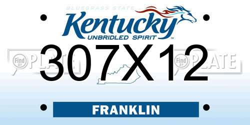 307X12 Kentucky License Plate