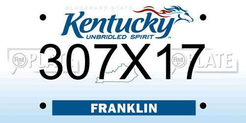 307X17 Kentucky License Plate