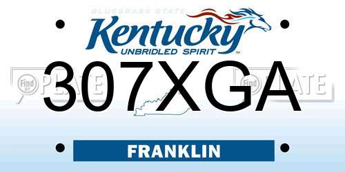 307XGA Kentucky License Plate