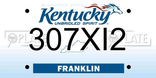 307XI2 Kentucky License Plate