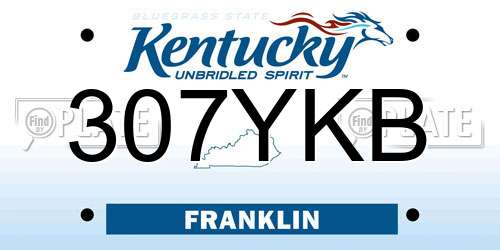 307YKB Kentucky License Plate