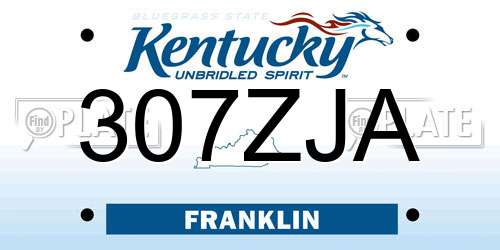 307ZJA Kentucky License Plate