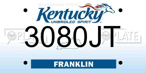 3080JT Kentucky License Plate
