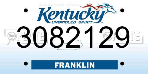 3082129 Kentucky License Plate