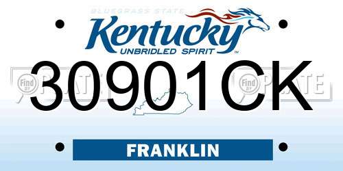 30901CK Kentucky License Plate