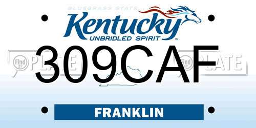 309CAF Kentucky License Plate