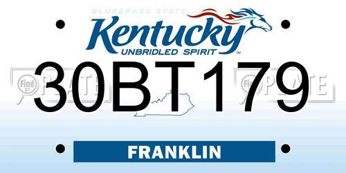 30BT179 Kentucky License Plate