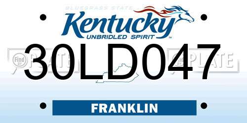 30LD047 Kentucky License Plate