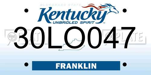 30LO047 Kentucky License Plate