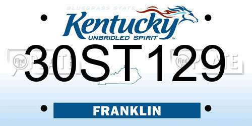 30ST129 Kentucky License Plate