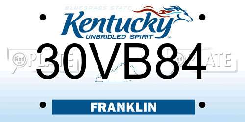 30VB84 Kentucky License Plate