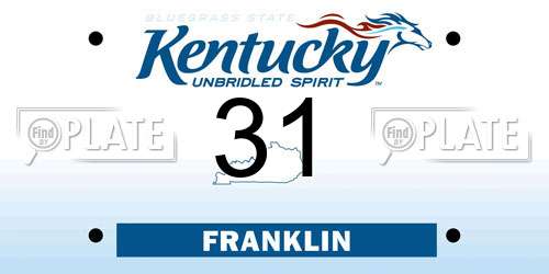 31 Kentucky License Plate