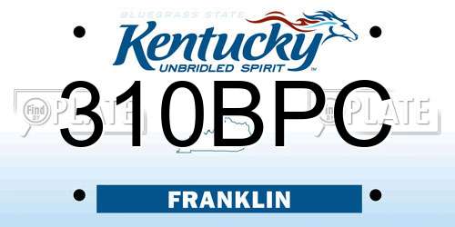 310BPC Kentucky License Plate