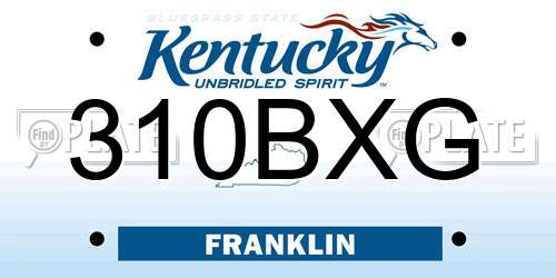 310BXG Kentucky License Plate