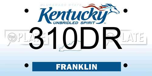 310DR Kentucky License Plate