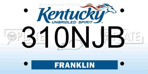 310NJB Kentucky License Plate