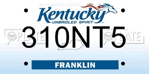 310NT5 Kentucky License Plate