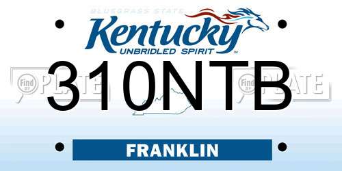 310NTB Kentucky License Plate
