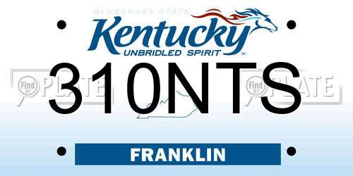 310NTS Kentucky License Plate