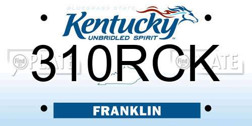 310RCK Kentucky License Plate