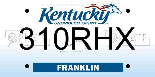 310RHX Kentucky License Plate