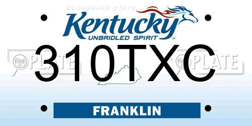 310TXC Kentucky License Plate