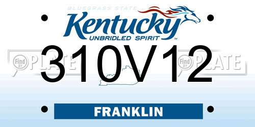 310V12 Kentucky License Plate
