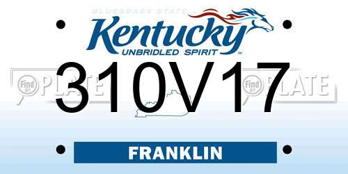 310V17 Kentucky License Plate