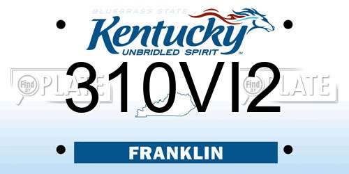 310VI2 Kentucky License Plate