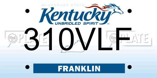 310VLF Kentucky License Plate