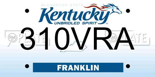 310VRA Kentucky License Plate