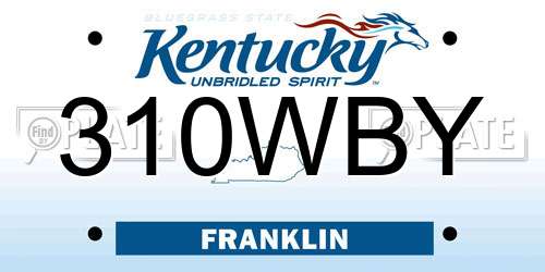 310WBY Kentucky License Plate
