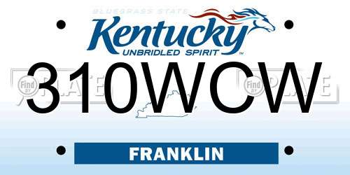 310WCW Kentucky License Plate