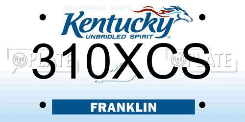 310XCS Kentucky License Plate