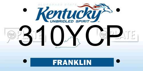 310YCP Kentucky License Plate