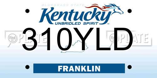 310YLD Kentucky License Plate