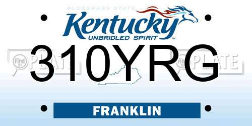 310YRG Kentucky License Plate