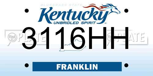 3116HH Kentucky License Plate