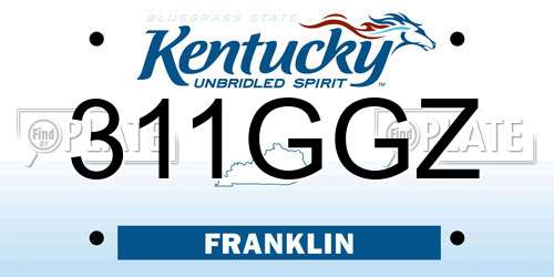 311GGZ Kentucky License Plate