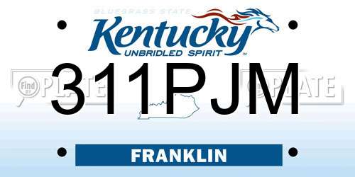 311PJM Kentucky License Plate