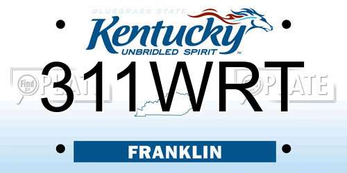311WRT Kentucky License Plate