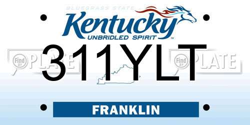311YLT Kentucky License Plate