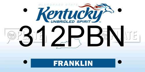 312PBN Kentucky License Plate