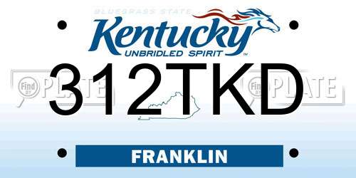 312TKD Kentucky License Plate