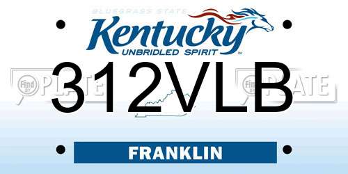 312VLB Kentucky License Plate